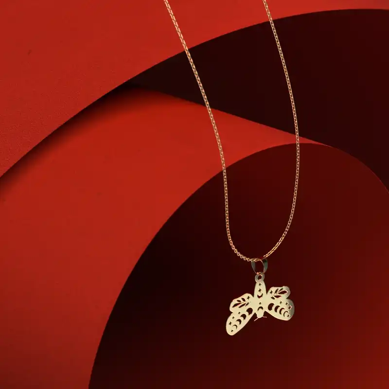 گردنبند طلا 18 عیار زنانه مدوپد مدل پروانه کد N2-1-1278