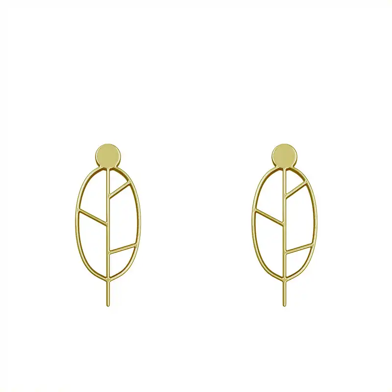 گوشواره طلا 18 عیار زنانه مدوپد مدل برگ کد GA1-15921