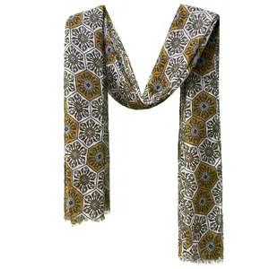 شال زنانه مدل لمه دار نخی ریشه پرزی کد 777428