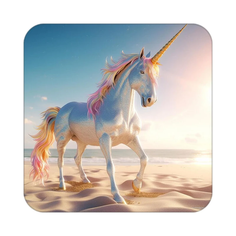 زیر لیوانی کاکتی طرح اسب تک شاخ و یونیکورن مدل mp29156