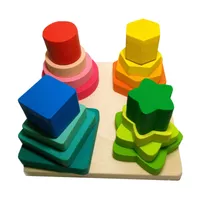 بازی آموزشی مدل مونته سوری طرح برچ هوش 4 ستون مربع و جانمایی اشکال