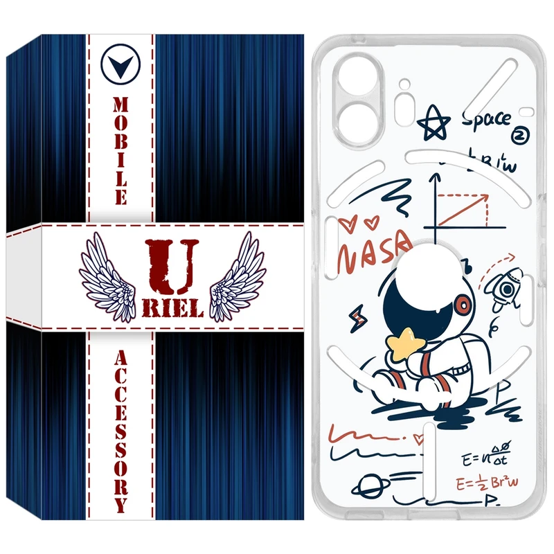 کاور یوریل مدل Clear کد 1 طرح فضانورد مناسب برای گوشی موبایل ناتینگ فون Nothing Phone 2