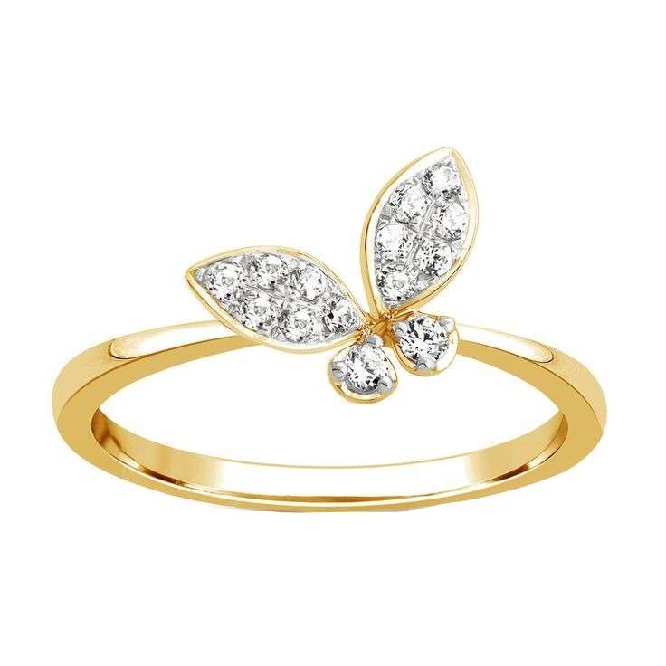  انگشتر طلا 18 عیار زنانه قیراط طرح پروانه کد GH3633