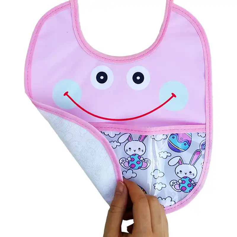 پیش بند نوزادی مدل جیب دار طرح خرگوش و قایق بسته 2 عددی