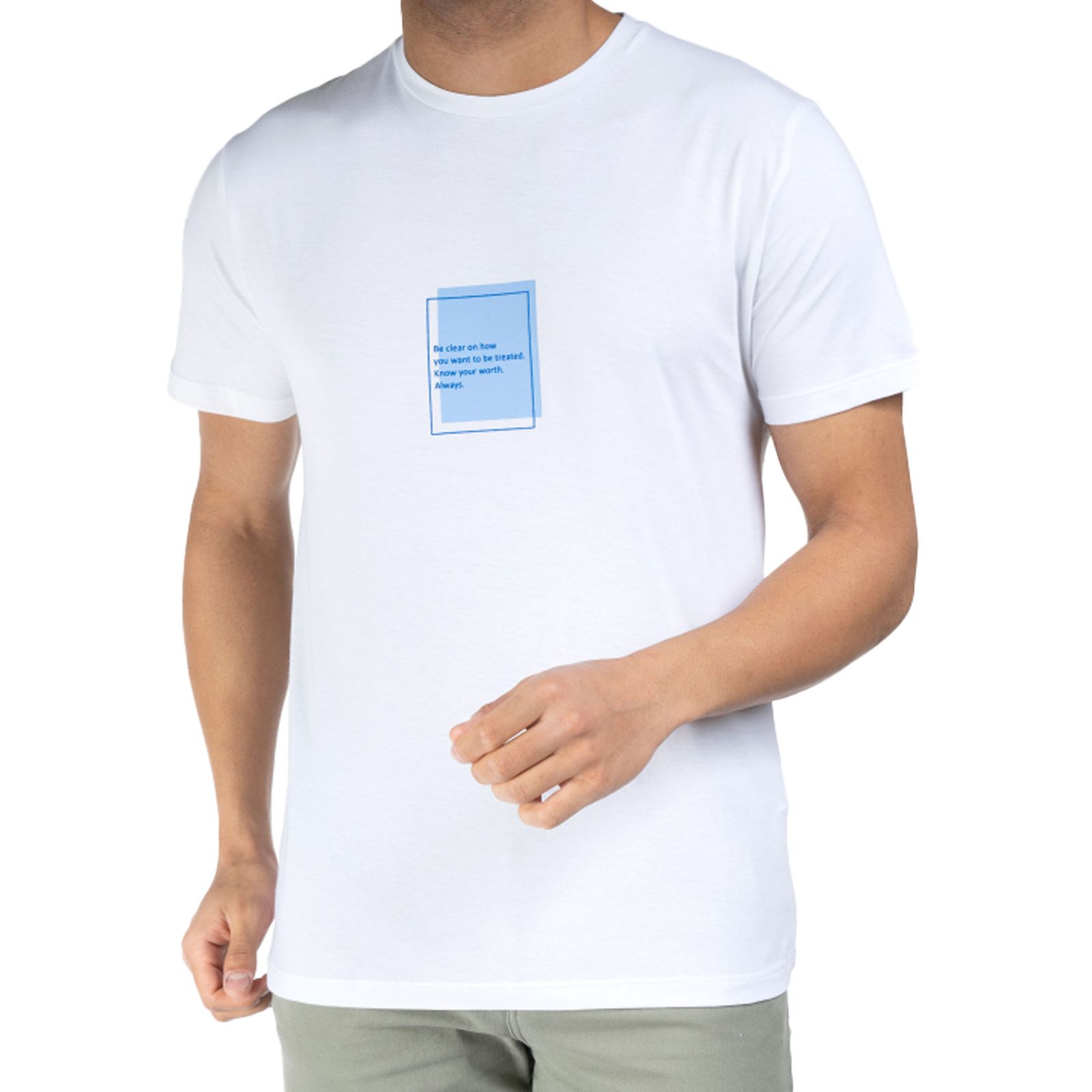 تی شرت آستین کوتاه مردانه جوتی جینز مدل یقه گرد کد 1551269 رنگ سفید