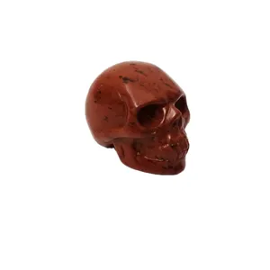 مجسمه مدل اسکلت جمجمه طرح سنگ جاسپر قرمز