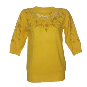 پلیور زنانه مدل گیپوری نگین دار کد 950