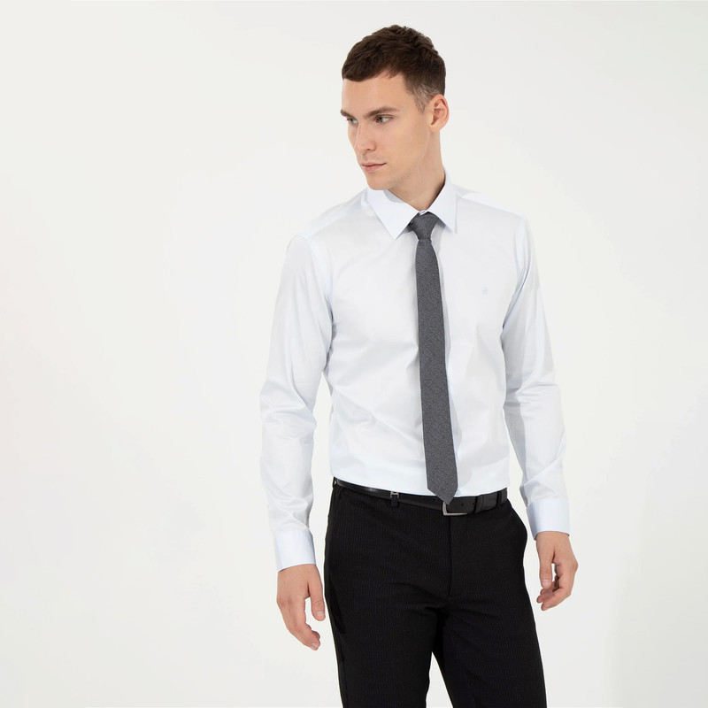پیراهن آستین بلند مردانه پیر کاردین مدل Slim Fit Basic کد BO10708