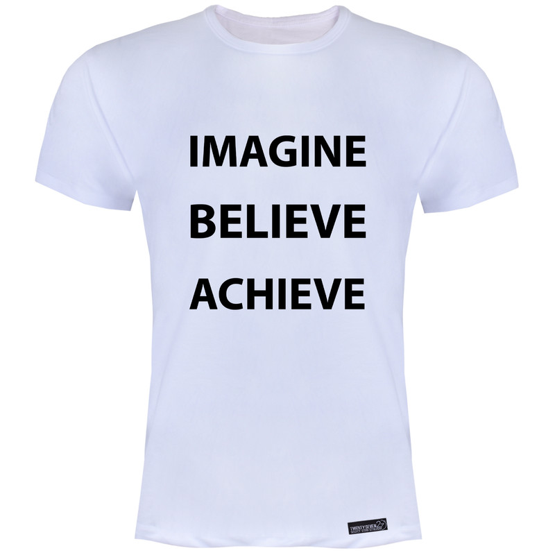 تی شرت آستین کوتاه مردانه 27 مدل Imagine Believe Achieve کد MH971