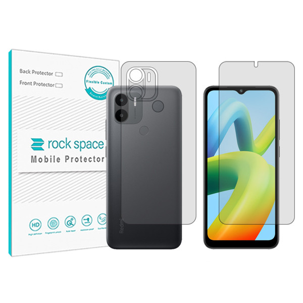 محافظ صفحه نمایش شفاف راک اسپیس مدل HyGEL مناسب برای گوشی موبایل شیائومی+ Redmi A1 به همراه محافظ پشت گوشی