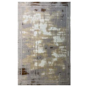 فرش ماشینی 320 شانه زمینه طوسی حاشیه کرم مدل 1520