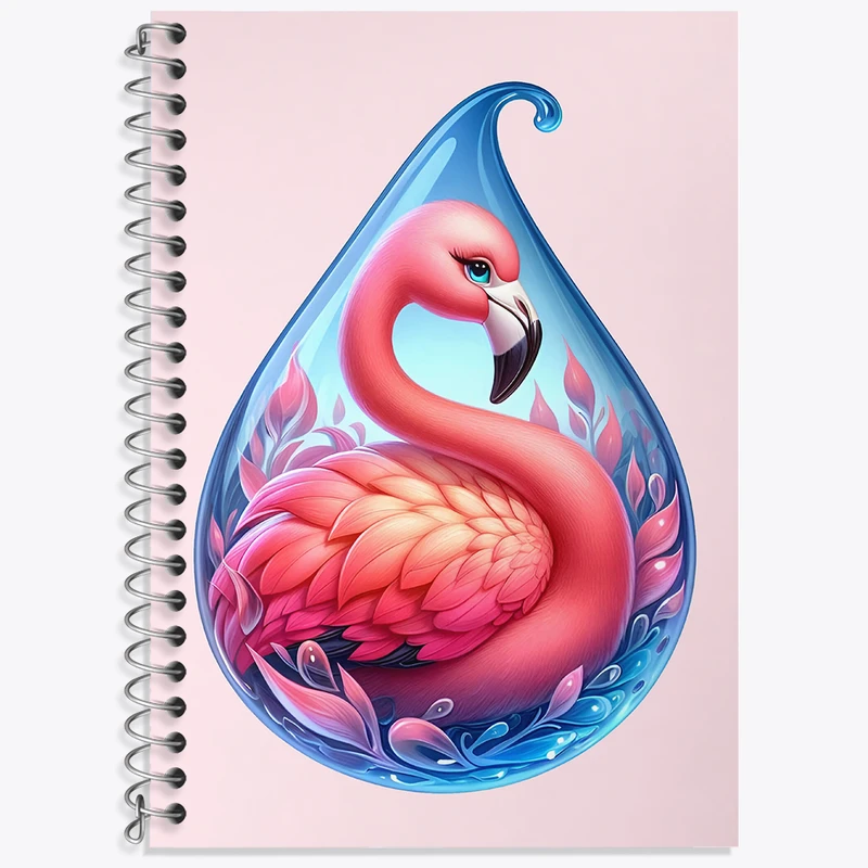 دفتر زبان 50 برگ خندالو مدل سه خط طرح فلامینگو کد N5098