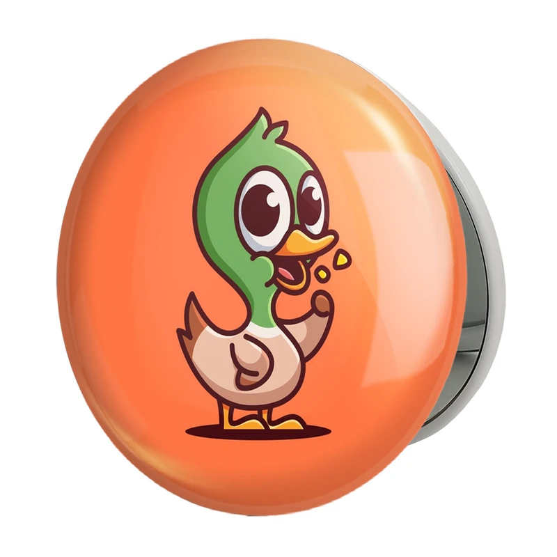 آینه جیبی خندالو طرح حیوانات بامزه جوجه اردک مدل تاشو کد 28175 