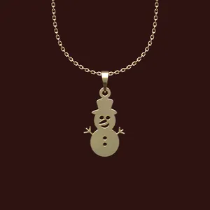 گردنبند طلا 18 عیار زنانه مدوپد مدل آدم برفی کد W2-1-1180