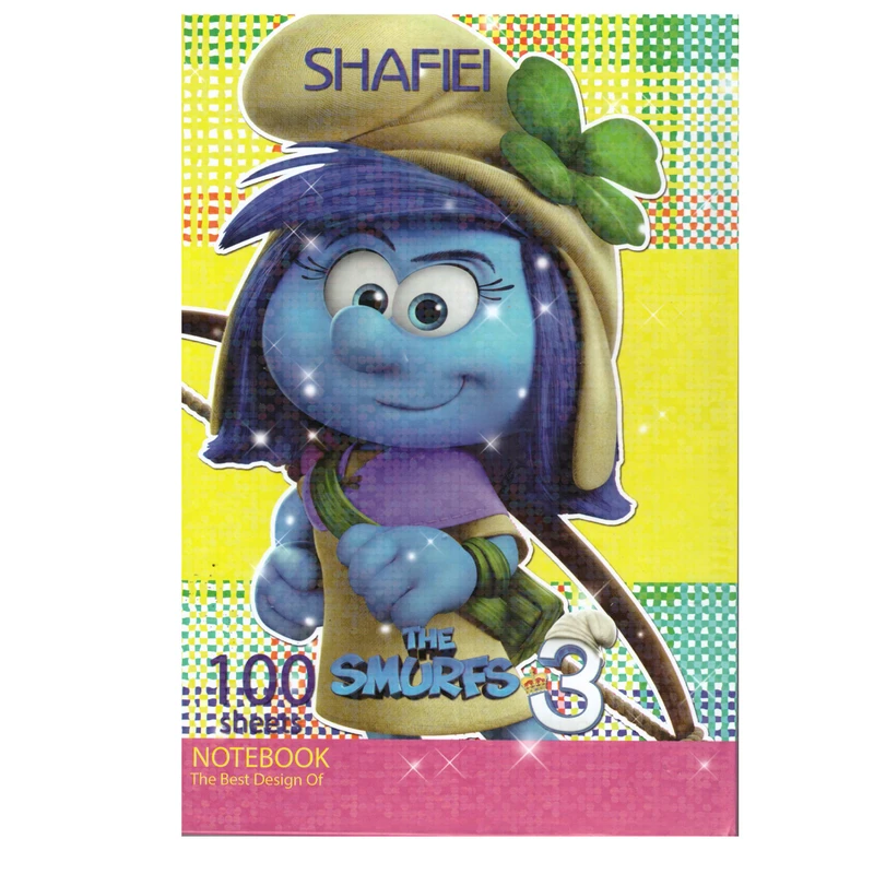 دفتر مشق 100 برگ شفیعی مدل اسمورف ها کد 056