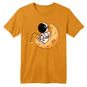 تی شرت آستین کوتاه بچگانه مدل فضانورد کد ۲۱ رنگ پرتقالی