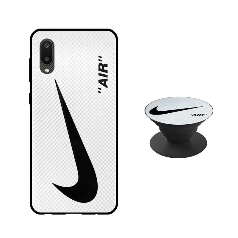 کاور دکین مدل Rikki طرح Air - W مناسب برای گوشی موبایل سامسونگ Galaxy A02 به همراه پایه نگهدارنده 