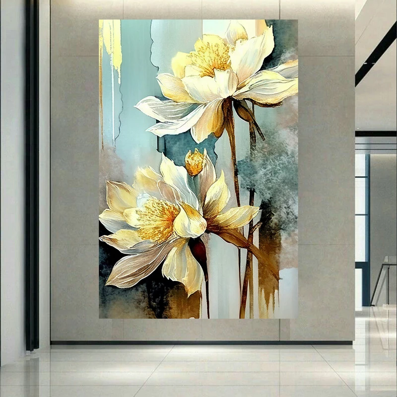 پوستر پارچه ای طرح مخمل مدرن مدل گلها کد AR304928