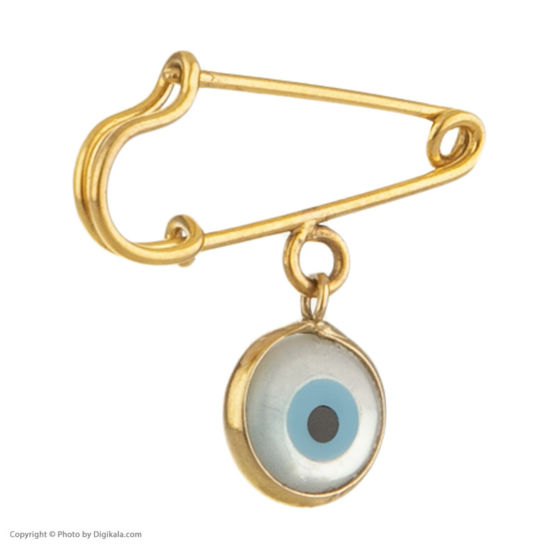 سنجاق سینه طلا 18 عیار دخترانه و پسرانه مایا ماهک مدل MP0034 طرح چشم نظر