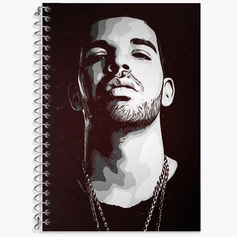 دفتر زبان 50 برگ خندالو مدل دو خط طرح دریک (drake) کد F1793