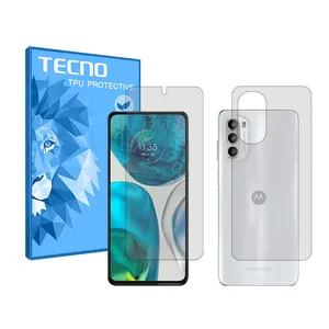 Tecno HyGEL model transparent screen protector suitable for Motorola Moto G52 mobile phone along with back protector
