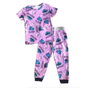 ست تی شرت و شلوار دخترانه مدل ماه و ماهی