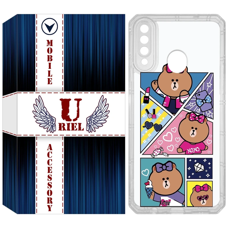 کاور یوریل مدل Clear کد 13 طرح Brown مناسب برای گوشی موبایل سامسونگ Galaxy A20s