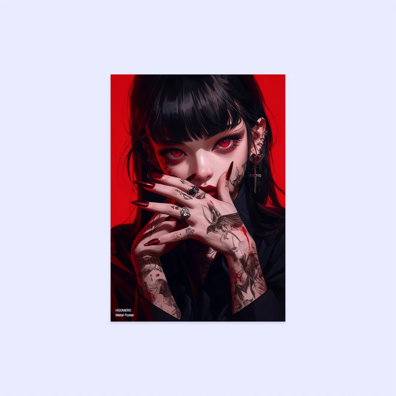 پوستر هومرو مدل فلزی طرح انیمه دخترونه سامورایی کد PS817