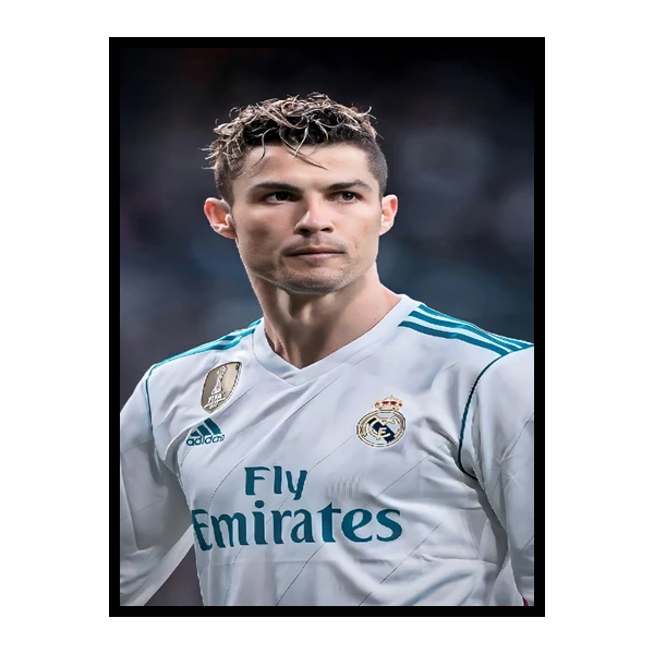 تابلو نوری بکلیت طرح ورزشی فوتبال رونالدو مدل B-bu7546 فریم مشکی