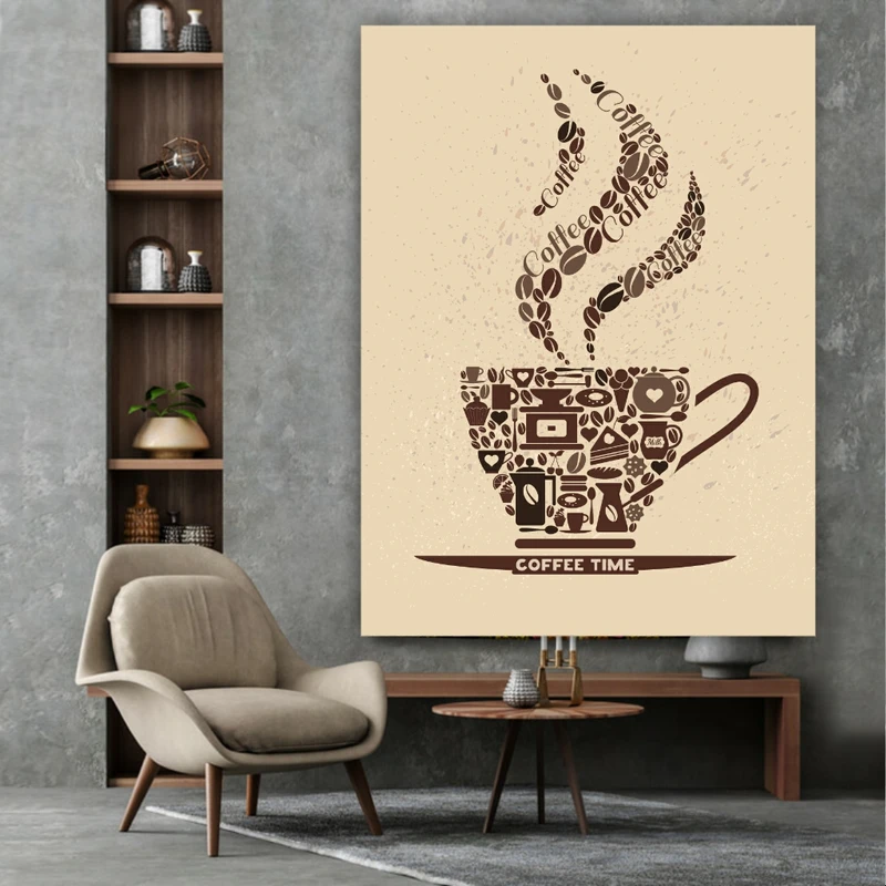 تابلو بوم طرح فنجان قهوه مدل فانتری کد PB412