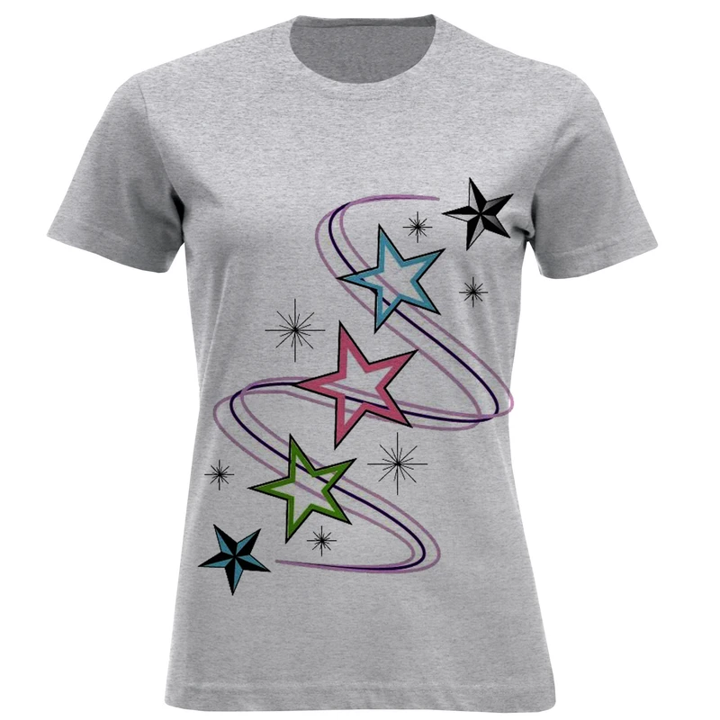 تیشرت آستین کوتاه زنانه طرح ستاره کد F715
