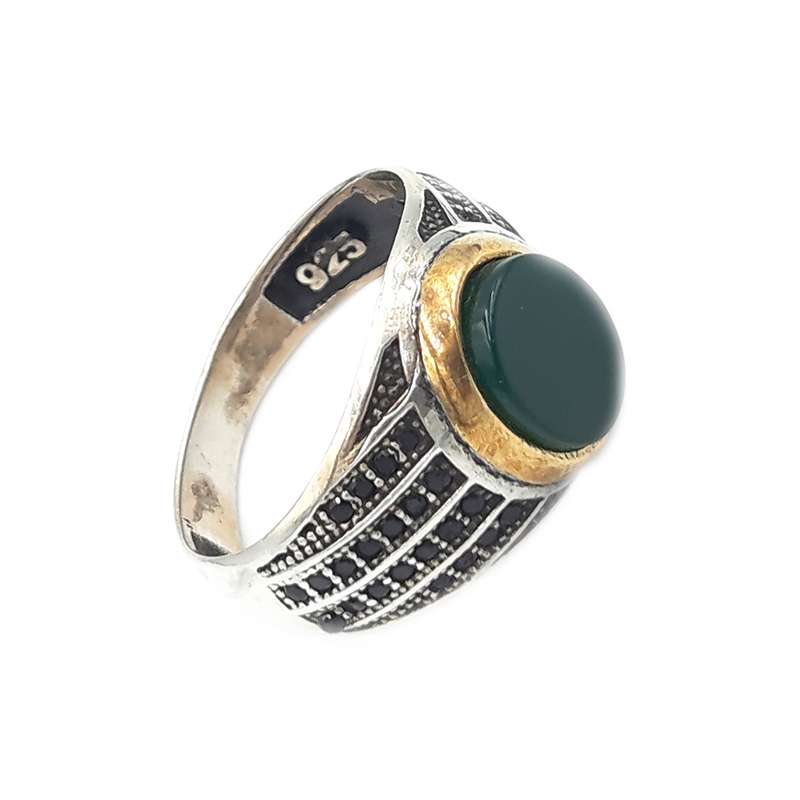 انگشتر نقره مردانه مدل عقیق کد 20531