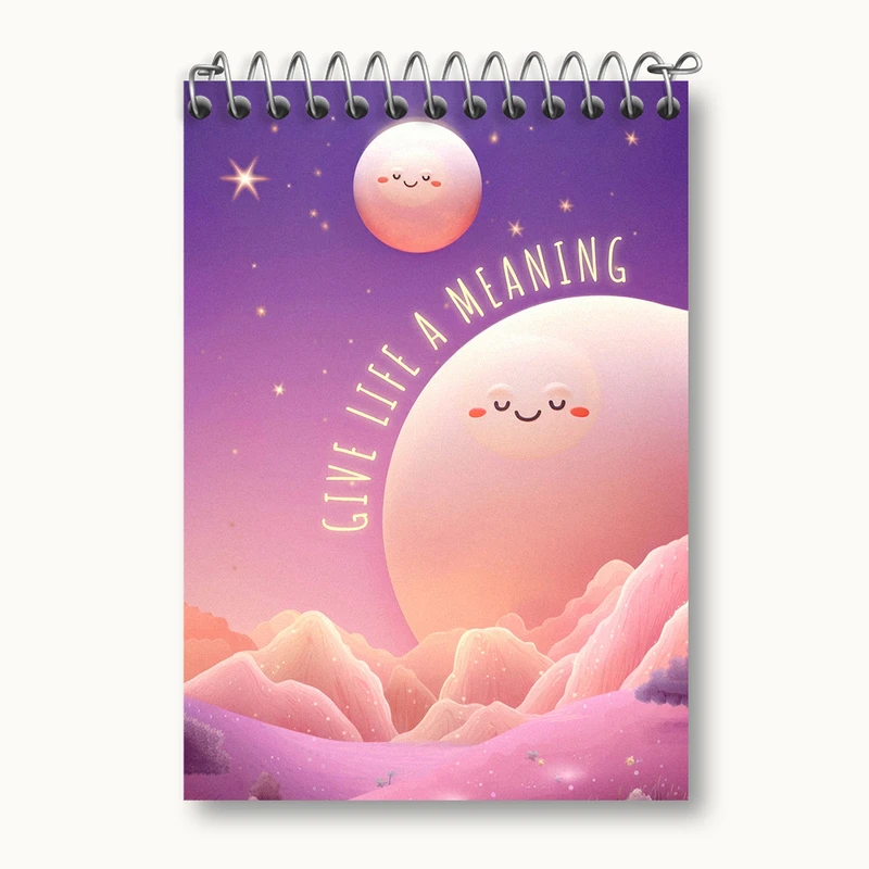 دفتر یادداشت 50 برگ خندالو طرح Give Life A Meaning کد N2352