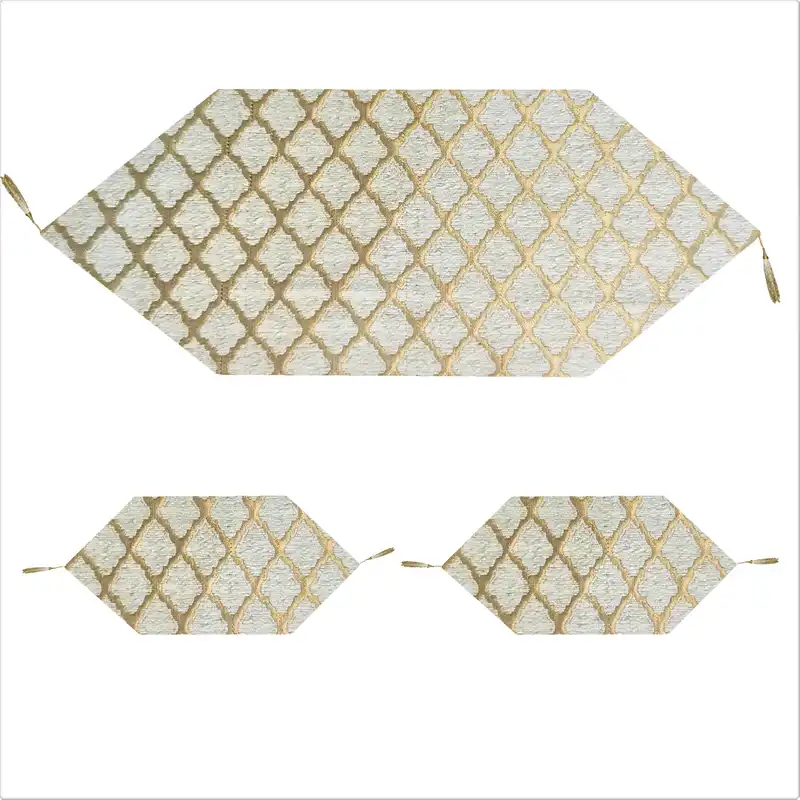 ست 3 تکه رومیزی مدل پتینه لوزی