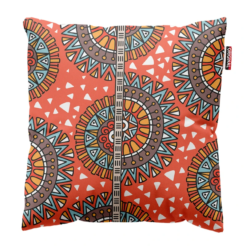 کوسن پاد آفرین مدل بوهو طرح آفریقایی کد PK302124 سایز 30*30 سانتی متر