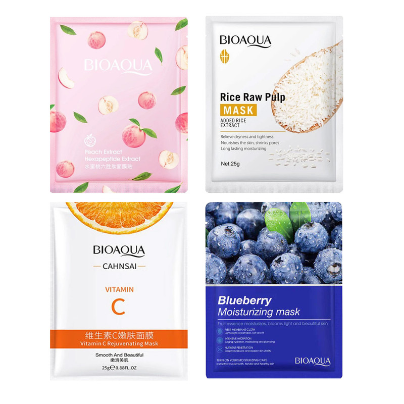 ماسک صورت بایو آکوا مدل Skin Care وزن 25 گرم بسته 4 عددی ماسک صورت بایو آکوا مدل Skin Care وزن 25 گرم بسته 4 عددی