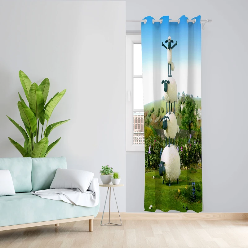 پرده مدل بره های ناقلا مخمل پانچی کد 4889r سایز 140x280 سانتی متر