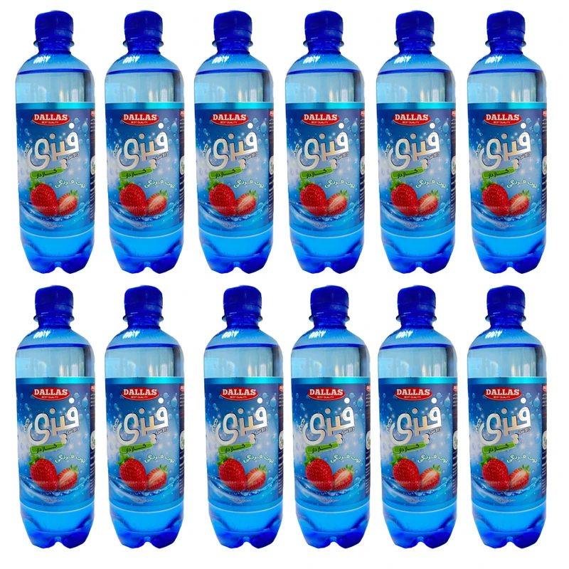 نوشیدنی گازدار با طعم توت فرنگی دالاس - 500 میلی لیتر بسته 12 عددی