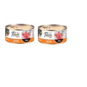 کنسرو گربه بزرگسال فلیسیا مدل Sterilised Fillet Beef وزن 85 گرم بسته 2 عددی