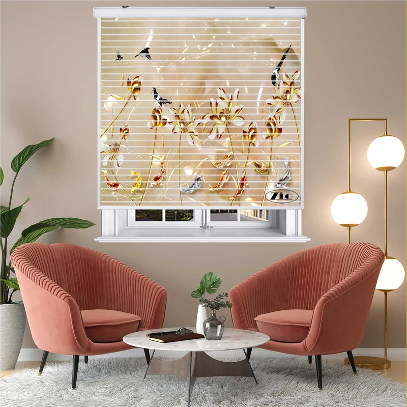 پرده زبرا زیو مدل سیلوئت 3D1389 سایز 150x150 سانتی متر