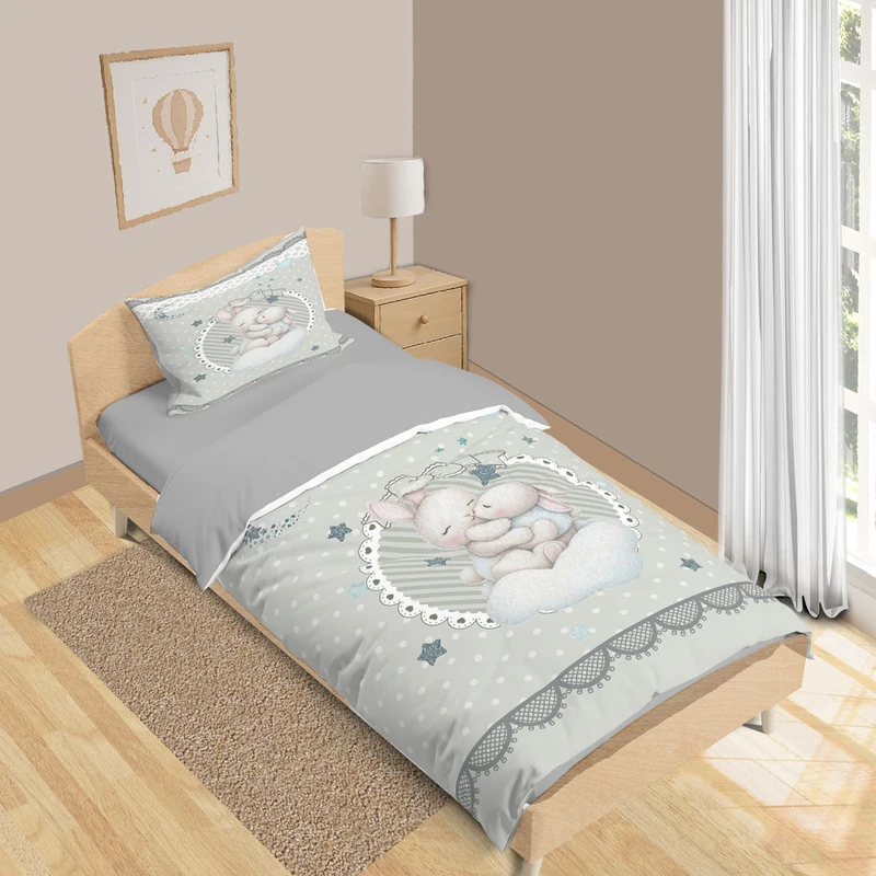 سرویس روتختی 1 نفره 5 تکه نوپه هوم مدل خرگوش ها T6435