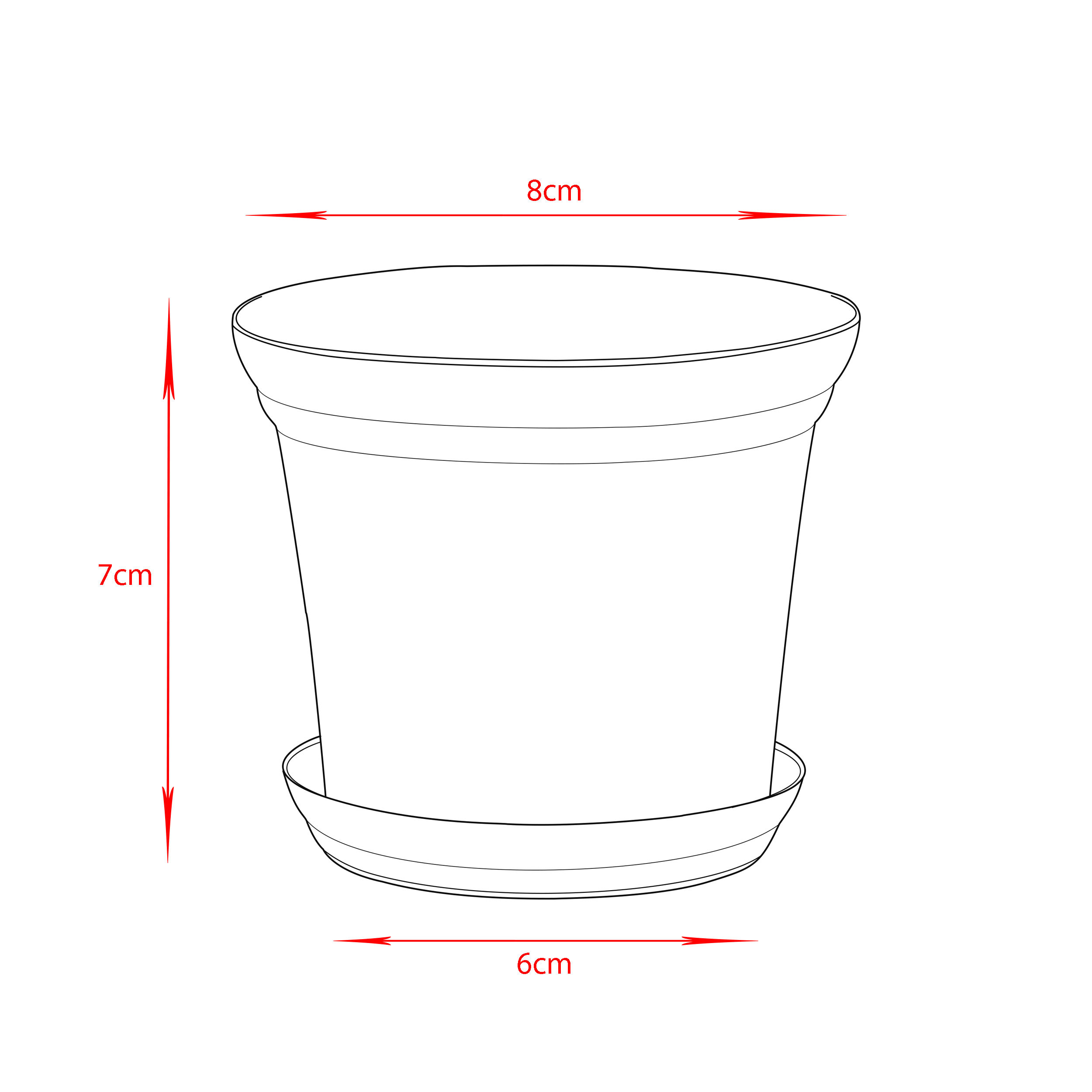 گلدان گل آذین مدل پلاستیکی گرد مجموعه 6 عددی