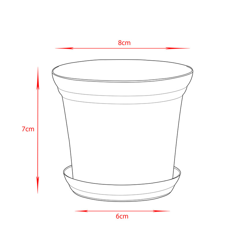 گلدان گل آذین مدل پلاستیکی گرد کد 2 مجموعه 6 عددی