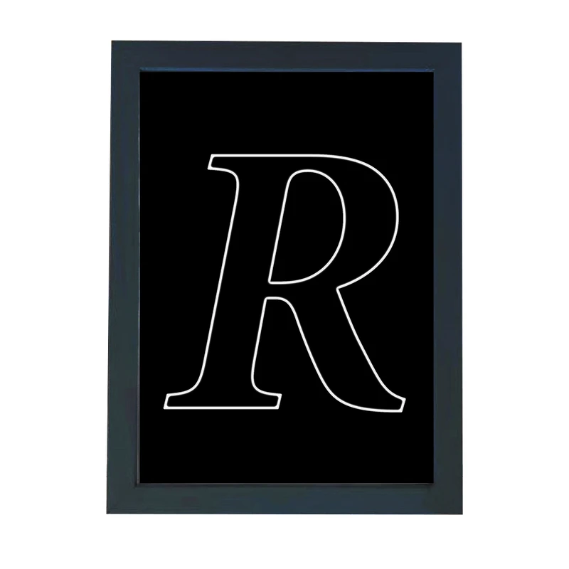 تابلو گالری چهره پرداز رخ مدل حرف R طرح عاشقانه دکوری کد Alphabet_10019