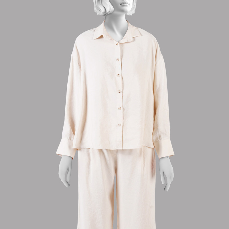 شومیز آستین بلند زنانه مدل 1040810 رنگ کرم