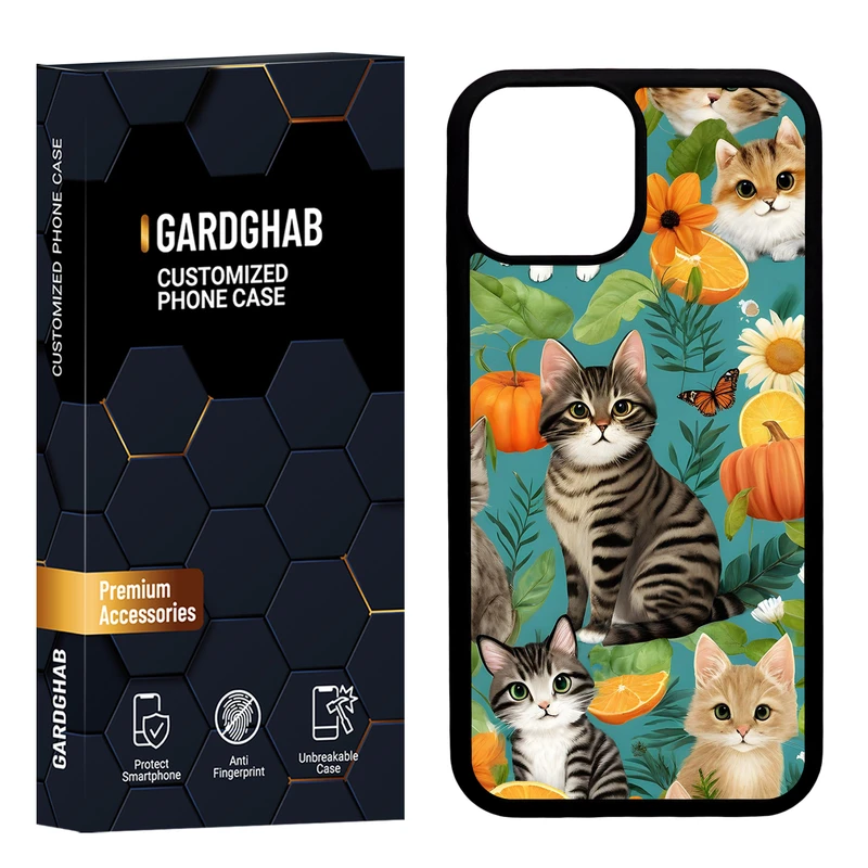 کاور گارد قاب مدل دورژله ای پشت گلس هنری مناسب برای گوشی موبایل اپل iPhone 13 Mini