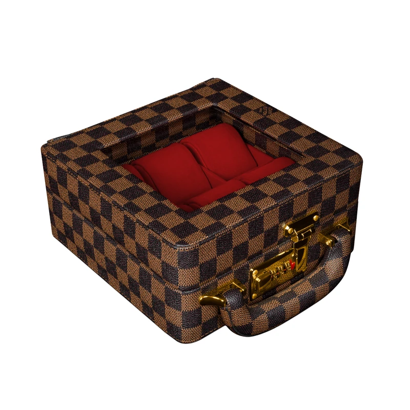 جعبه ساعت مدل  6 خانه چرمی مربعی کد TW-2484