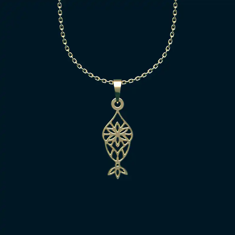 گردنبند طلا 18 عیار زنانه مدوپد مدل  طرح اسلیمی کد RR1189