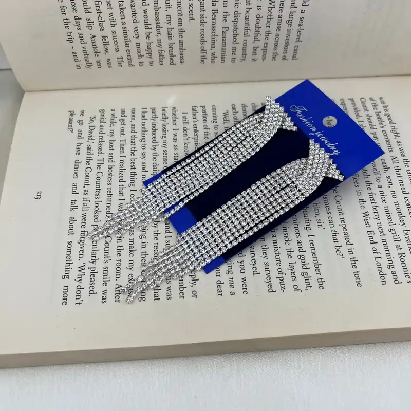 گوشواره زنانه مدل تنیسی جواهری کد E4817