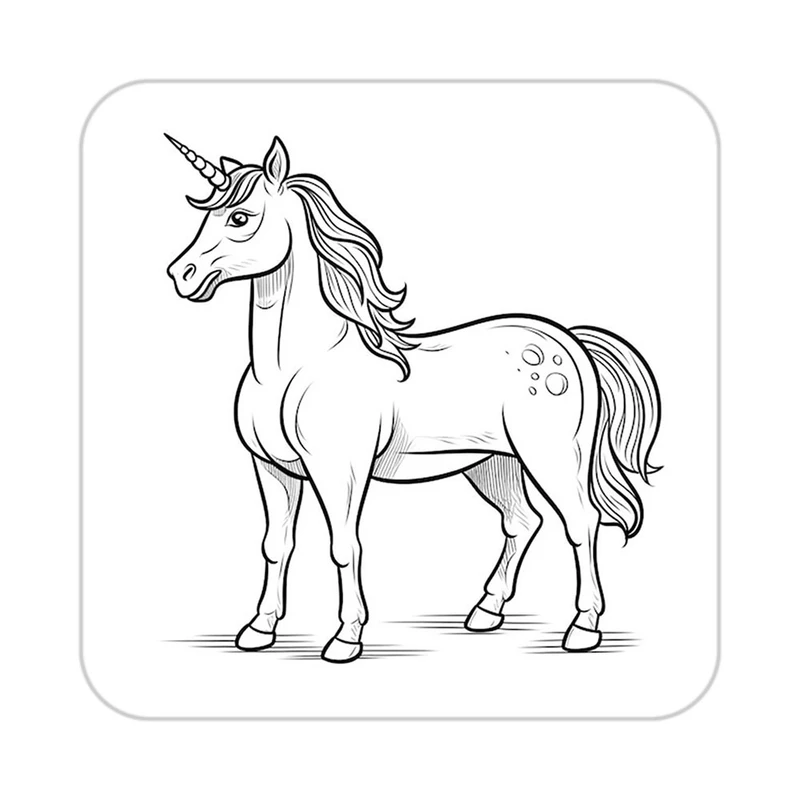 زیر لیوانی کاکتی طرح اسب تک شاخ و یونیکورن مدل mp31104